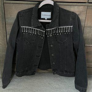 The Style Between Us | Black Denim Bedazzled Jacket